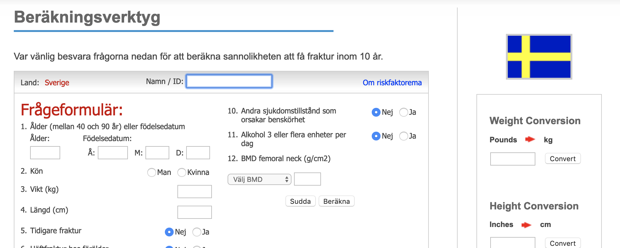 FRAX – beräkna risk för fraktur